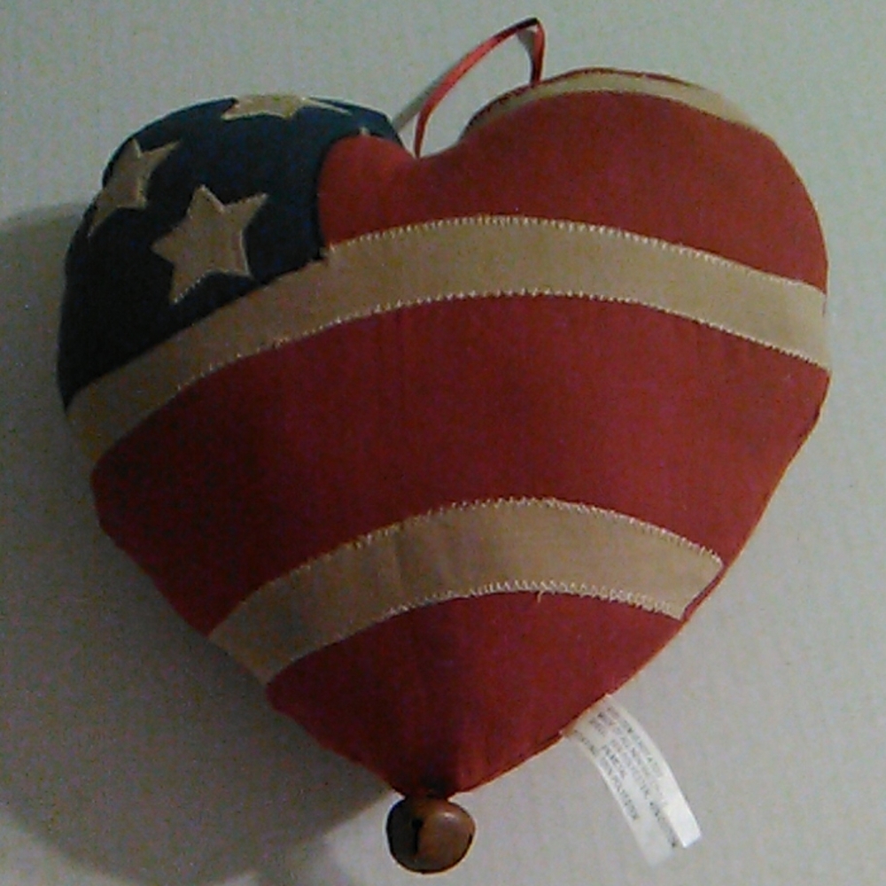 Flag heart pillow
